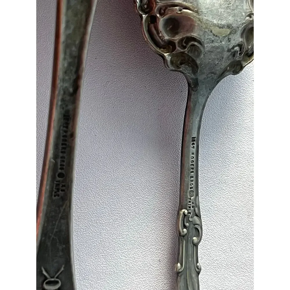 VTG Rogers Bros Silverplate Serving Utensils Lot Ladle Fork Pierced Spoon Tongs